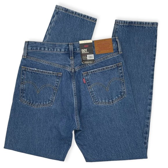 Levi's Denim - NWT Levi's 501 High Rise Straight Leg Jeans Dark Wash Quality Denim